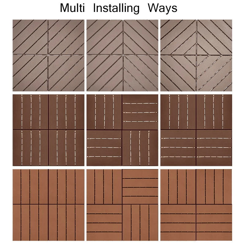 Antiseptic Garden Floor, Courtyard Landscape Flooring, DIY Fake Wood, Camping Carpet, 1.6cm Thickness, 11x1x30x30cm
