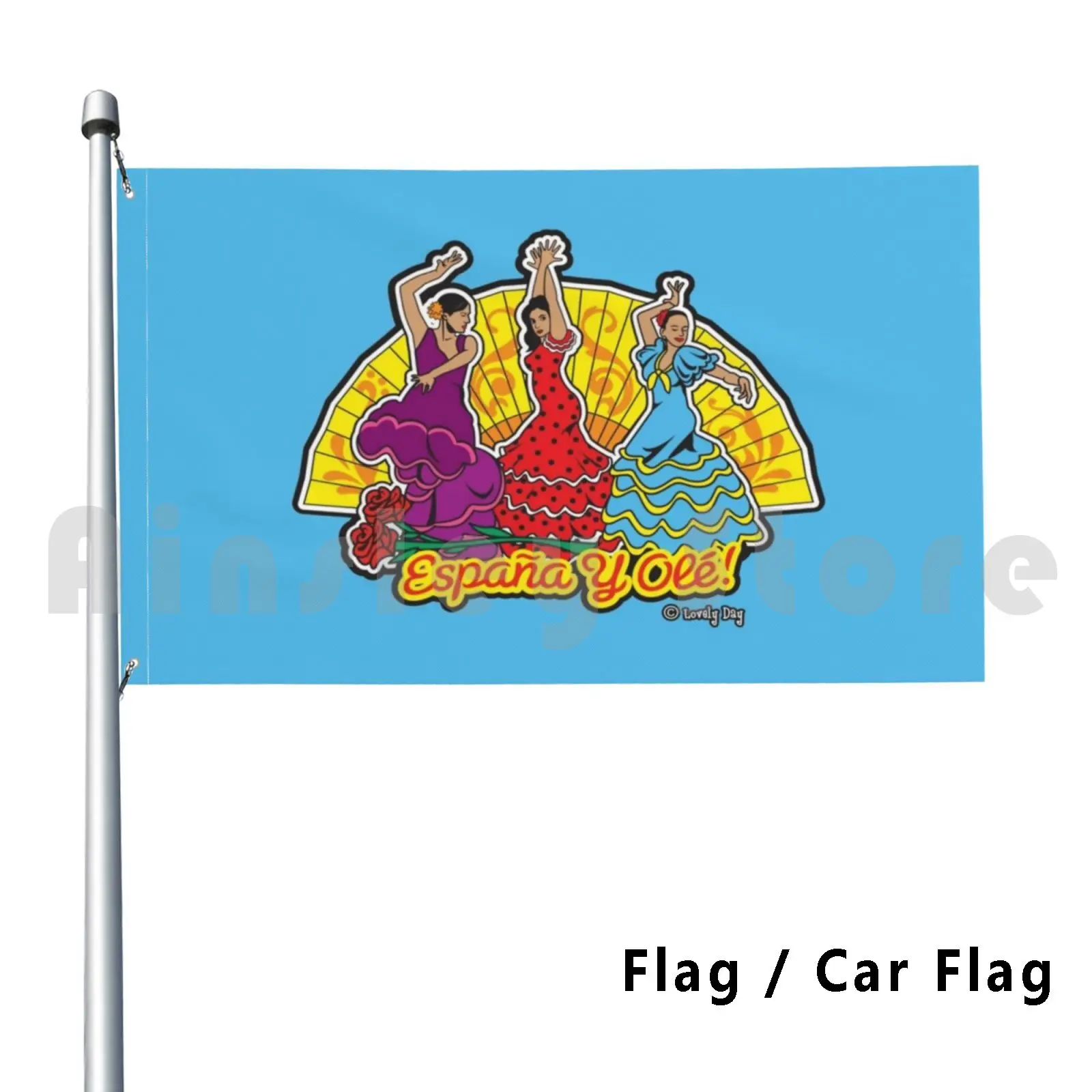 Espa ? A Spain Flamenco Blue Sky Famous Lovely Day Design Outdoor Decor Flag Car Flag Spain Espa ? A Flamenco Dancer