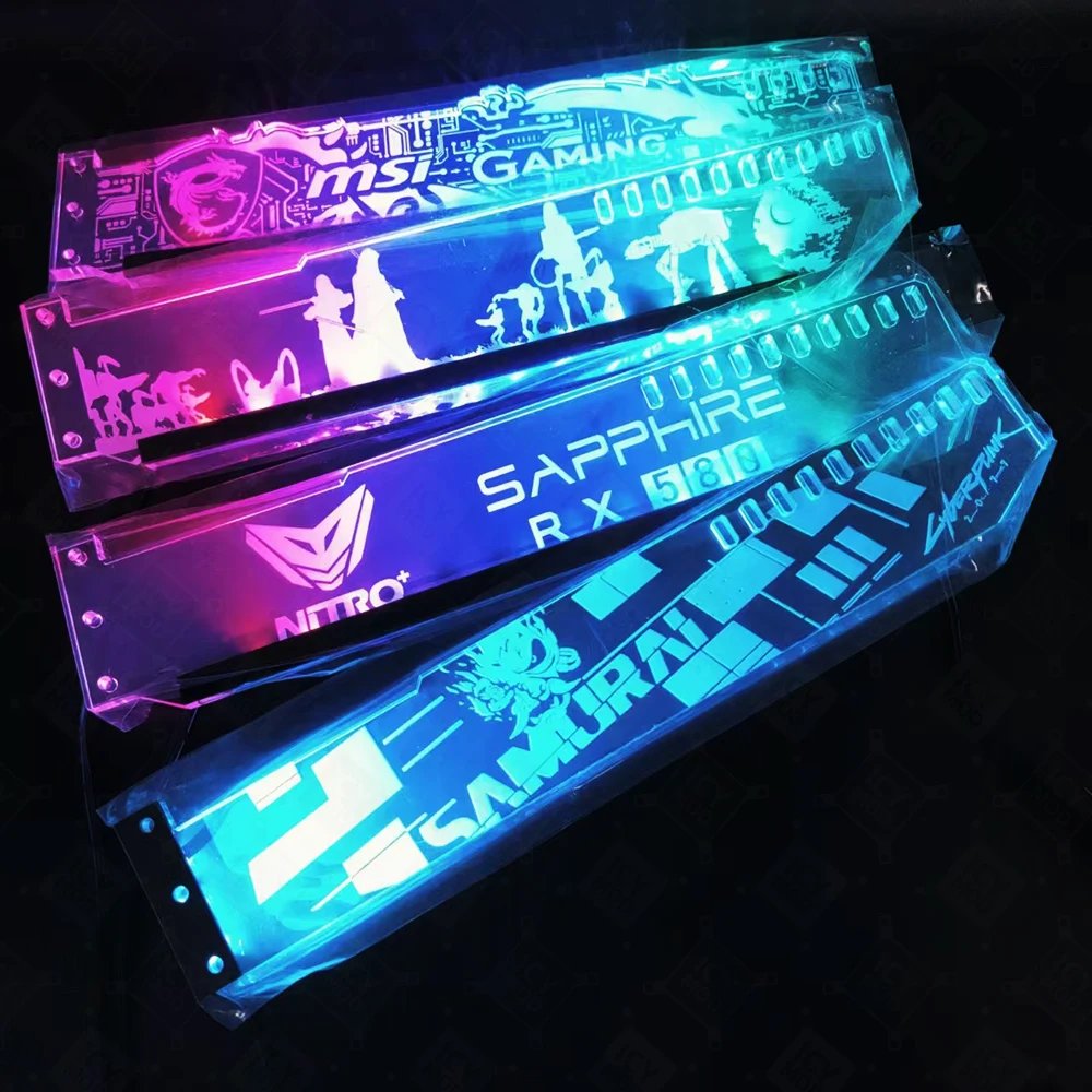 Customize RGB GPU Bracket Horizontal VGA Holder Customizable Video Card Support AURA 12V4PIN MOD Water Cooler 5V3Pin gpu holder bracket