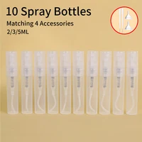 10pcs 4 Accessories 2/3/5ml Leakproof Travel Perfume Atomizer with 10 Spray Bottles, 2 Funnels, 2 Droppers Refillable 1