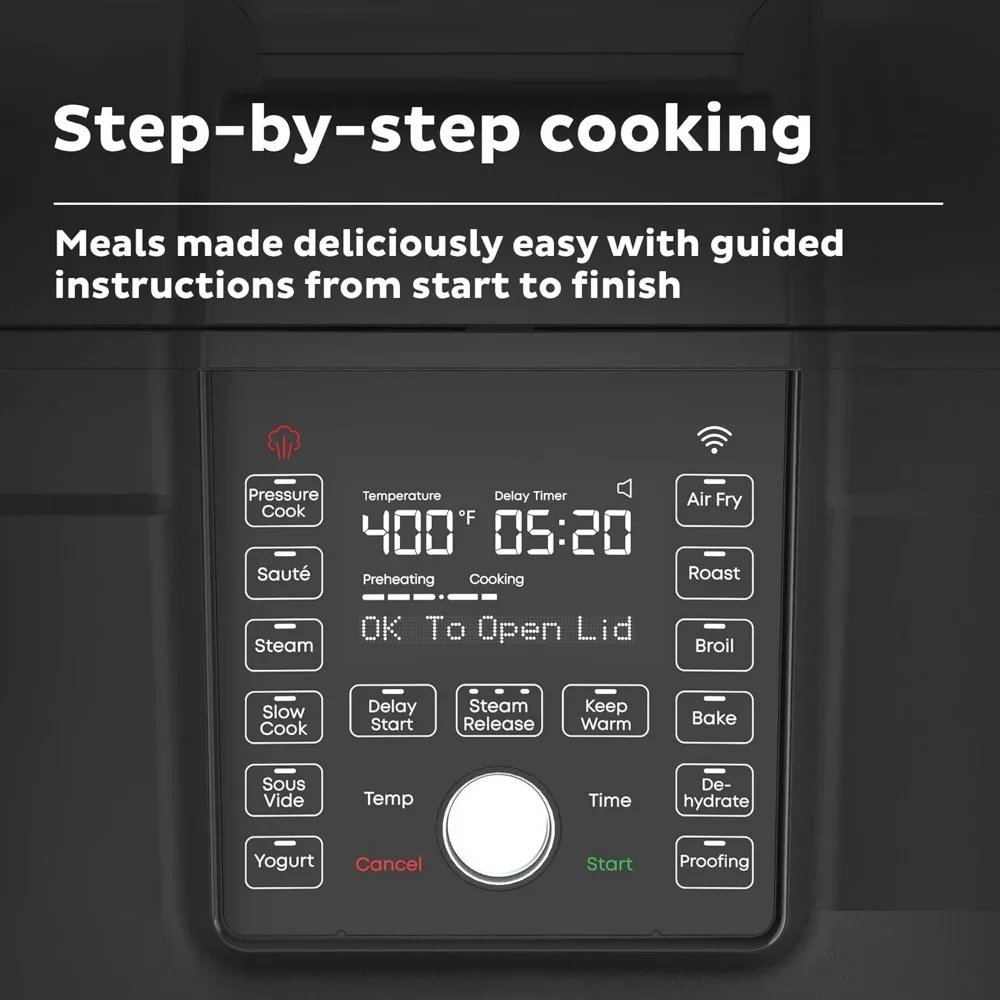 13-in-1 Slow Cookers, Ultimate Lid with WIFI, 6.5 Quart  Air Fryer and Pressure Cooker Combo 5