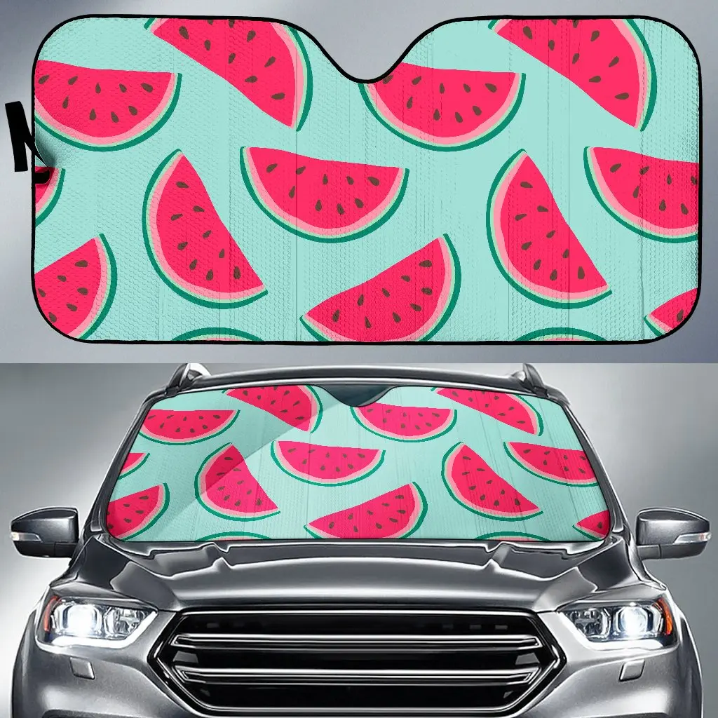

Summer Watermelon Pieces Pattern Print Car Windshield Sunshade Anti UV Sun Visor Accessories for SUV Truck Interior Protector