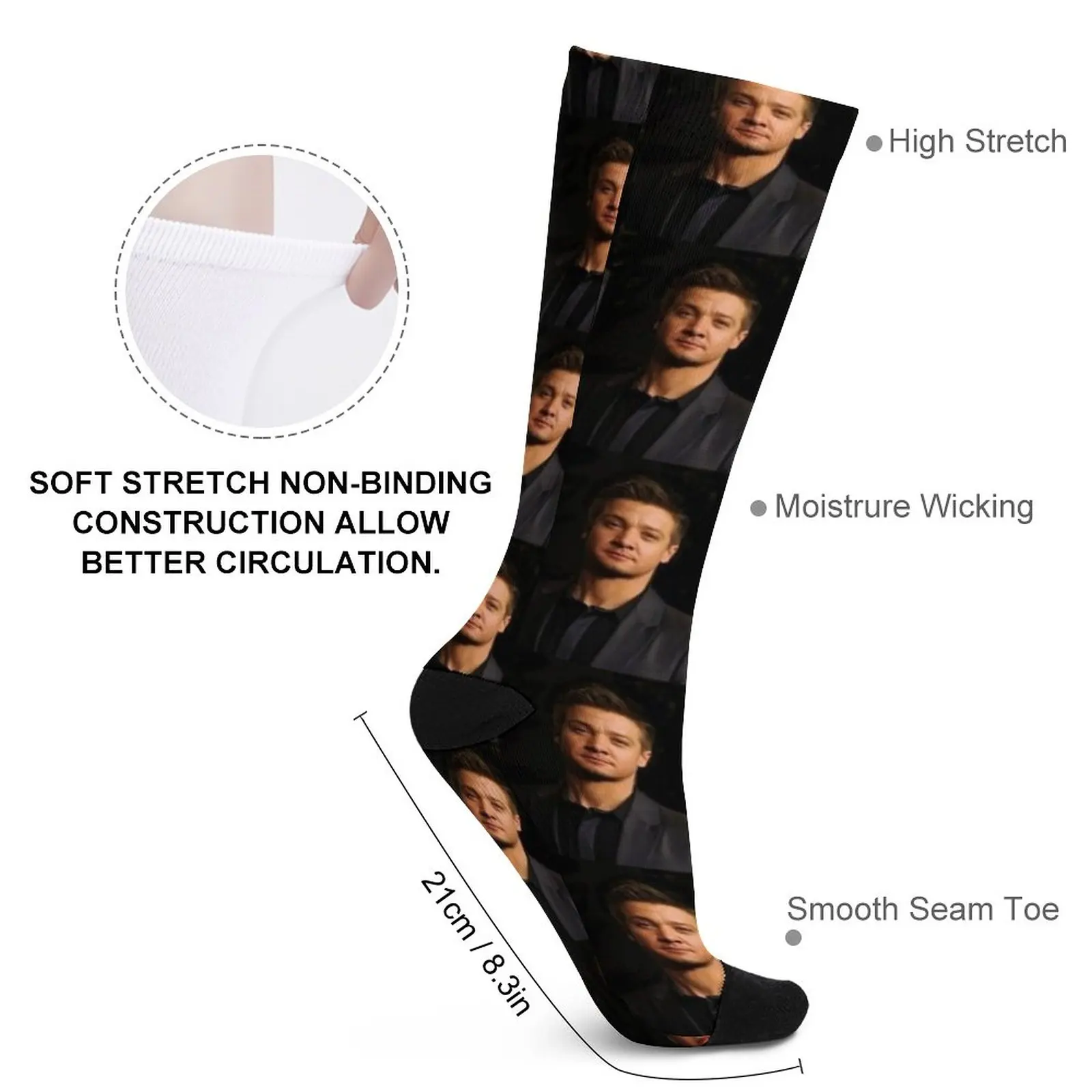 Jeremy Renner Socks Socks set compression socks kids socks Male sock