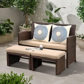 3-Piece Wicker Patio Set 1