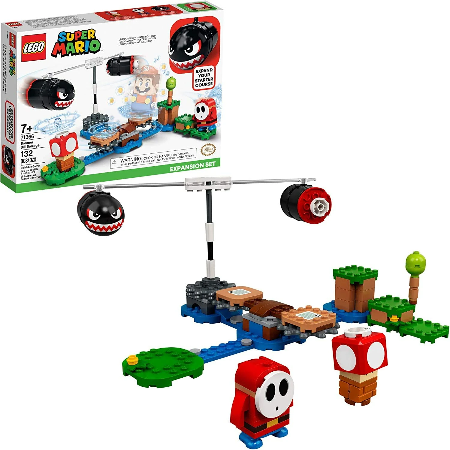 Lego Super Mario Boomer Bill Barrage Expansion Set Con Mario Starter Course 71366 Kit Da Costruzione Giocattolo Per Bambini Playset (132 Pezzi)