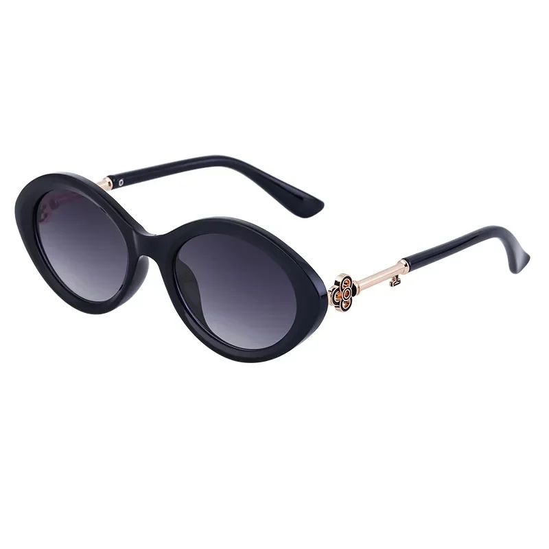 

Очки солнцезащитные для мужчин и женщин UV-400, небольшие винтажные Роскошные солнечные очки в овальной оправе, кошачий глаз, черные