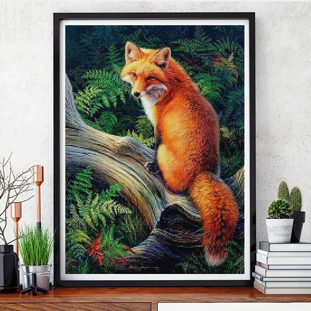 Diamond Painting 5D DIY Diamond Painting Fox Rhinestone Mosaic Animals Diamond Embroidery Handmade Gift Wall Decor