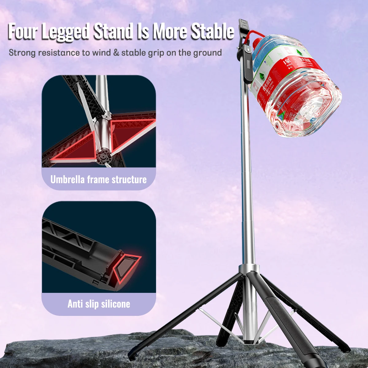 Selfie Stick 360&deg; Rotation with Fill Light 1.8M Extendable Selfie Stick Tripod with Wireless Remote & Video Balance Handle