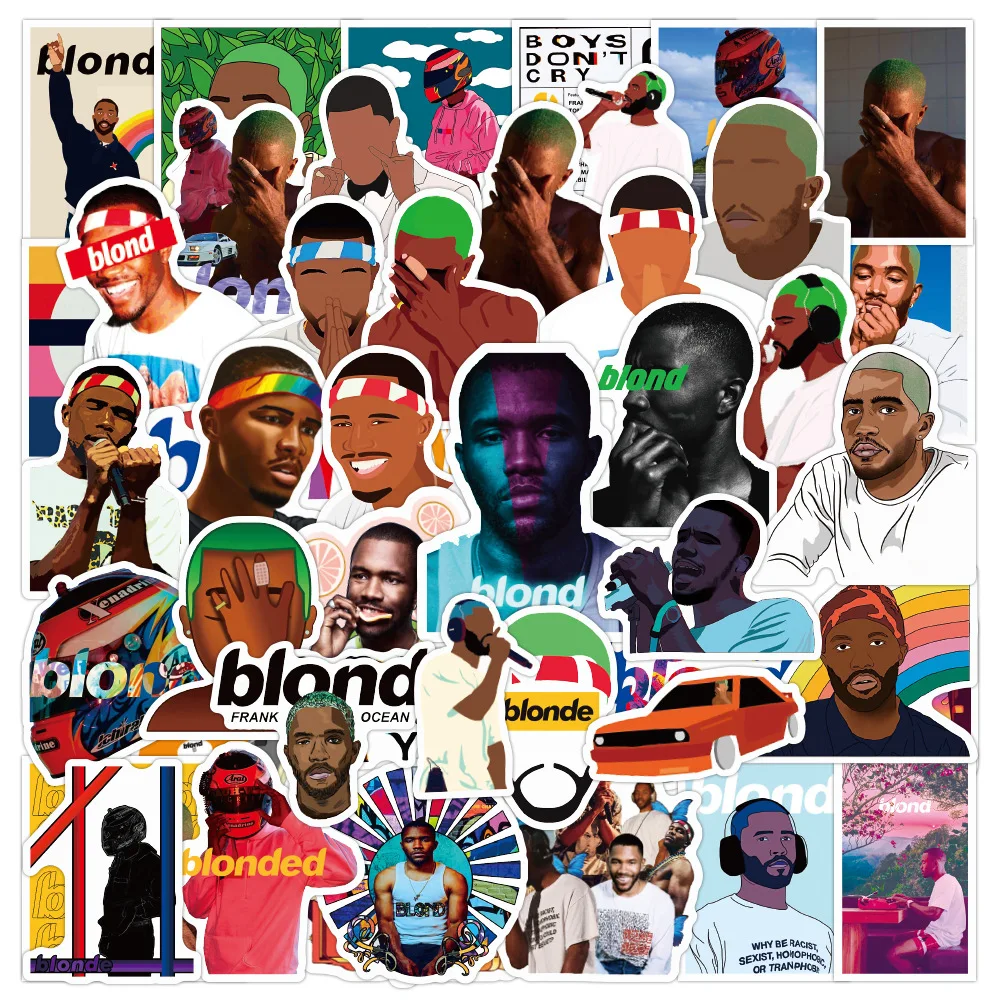 

50 Pcs/Pack American Singer Frank Ocean Blonde Cartoon Creative Decal Laptop Water Cup Guitar Plate Motorcycle Helmet Stickers