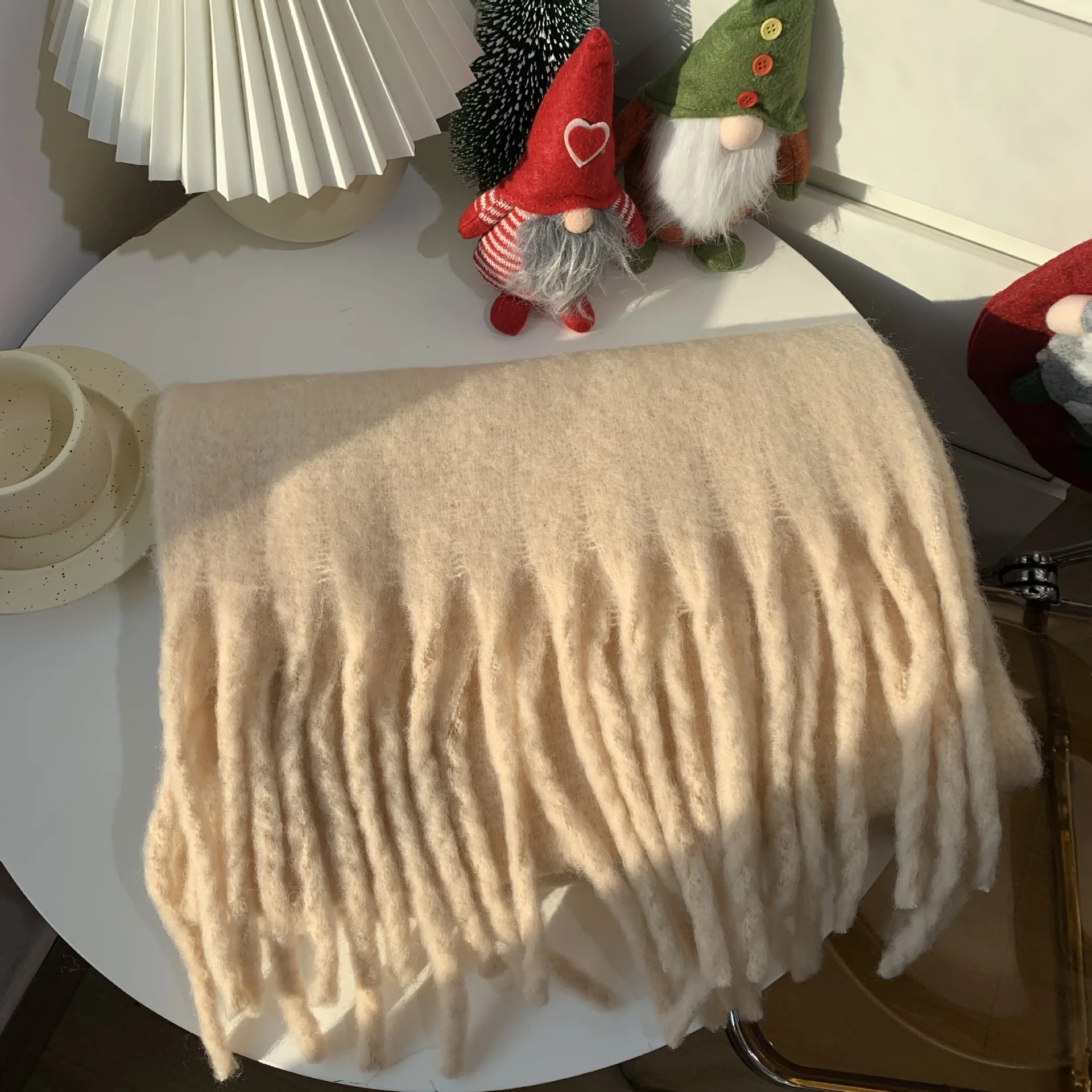 Fashion Women Thick Shawl Wraps Scarf Winter Warm Solid Color Pashmina Blanket Long Tassel Hijab Stoles Bufanda Mujer 5