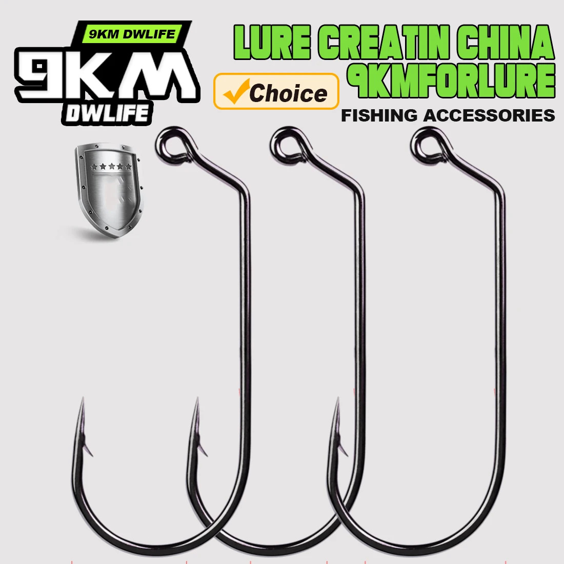 Jig Hook 60 Degree 25Pcs - Hameçon longue tige acier carbone pour pêche mer et leurres souples