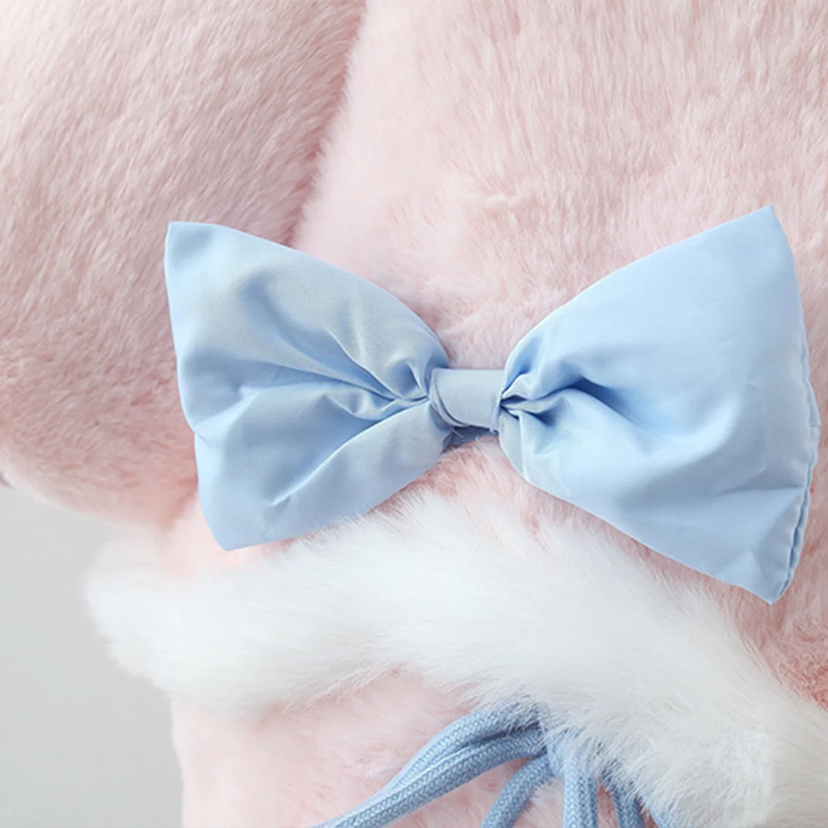 Girls Winter Two Bow Long Ear Woolen Sweater Coat Embroidered Bow