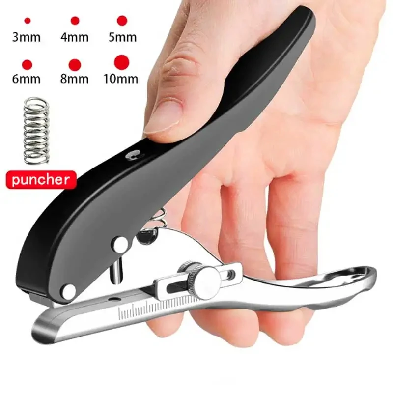 Punching Machine DIY Hole Portable Punching Detection Book Page Stitcher 3/4/6/8/10 MM Hole Punching Tool Paper Plastics Card - 2