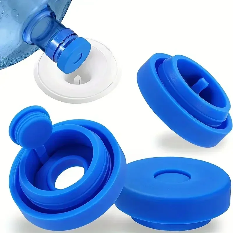 5pcs 5 Gallon Water Jug Lids Replacement Water Jug Caps, ReusableSilicone Leak Proof Lid For 55mm Bottles