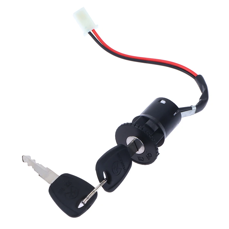 Electric Bicycle Key Switch 2 Wires Ignition Switch with 2 Keys On-Off Lock for Electrical Scooter ATV Pocket Bikes Motorcycle Motorbike ATV Quad Bike 1Set