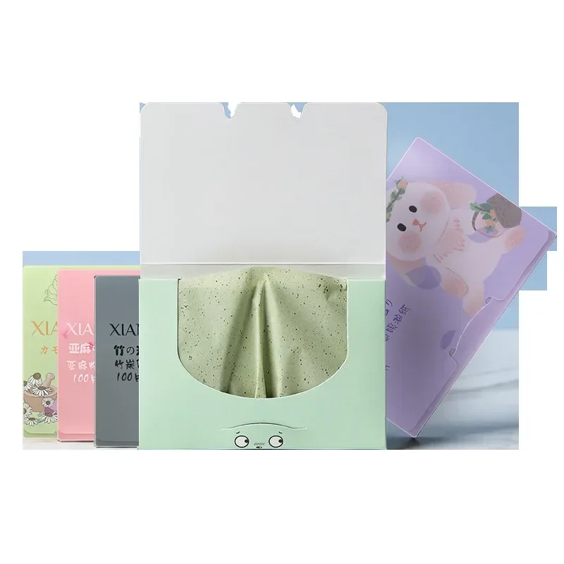 100pcs Green Tea Oil Control Blotting Papers for Oily Skin - Wholesale Pack