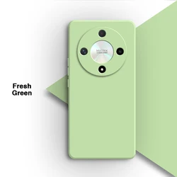Minimalist Liquid Silicone Phone Case - Soft Square Design with Enhanced Protection for Honor X9c (Fresh Green)