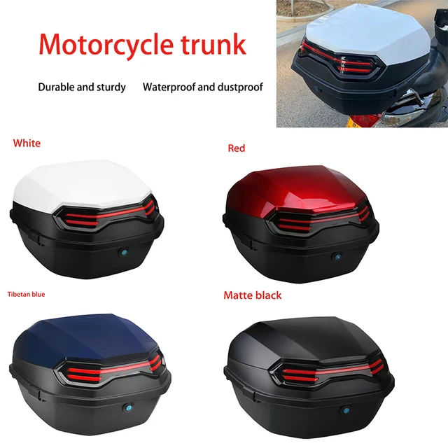 Universal Motorcycle Rear Tail Trunk Lockable Carrier Waterproof Storage Case With Mounting Hardware For Full Helmet Storage
