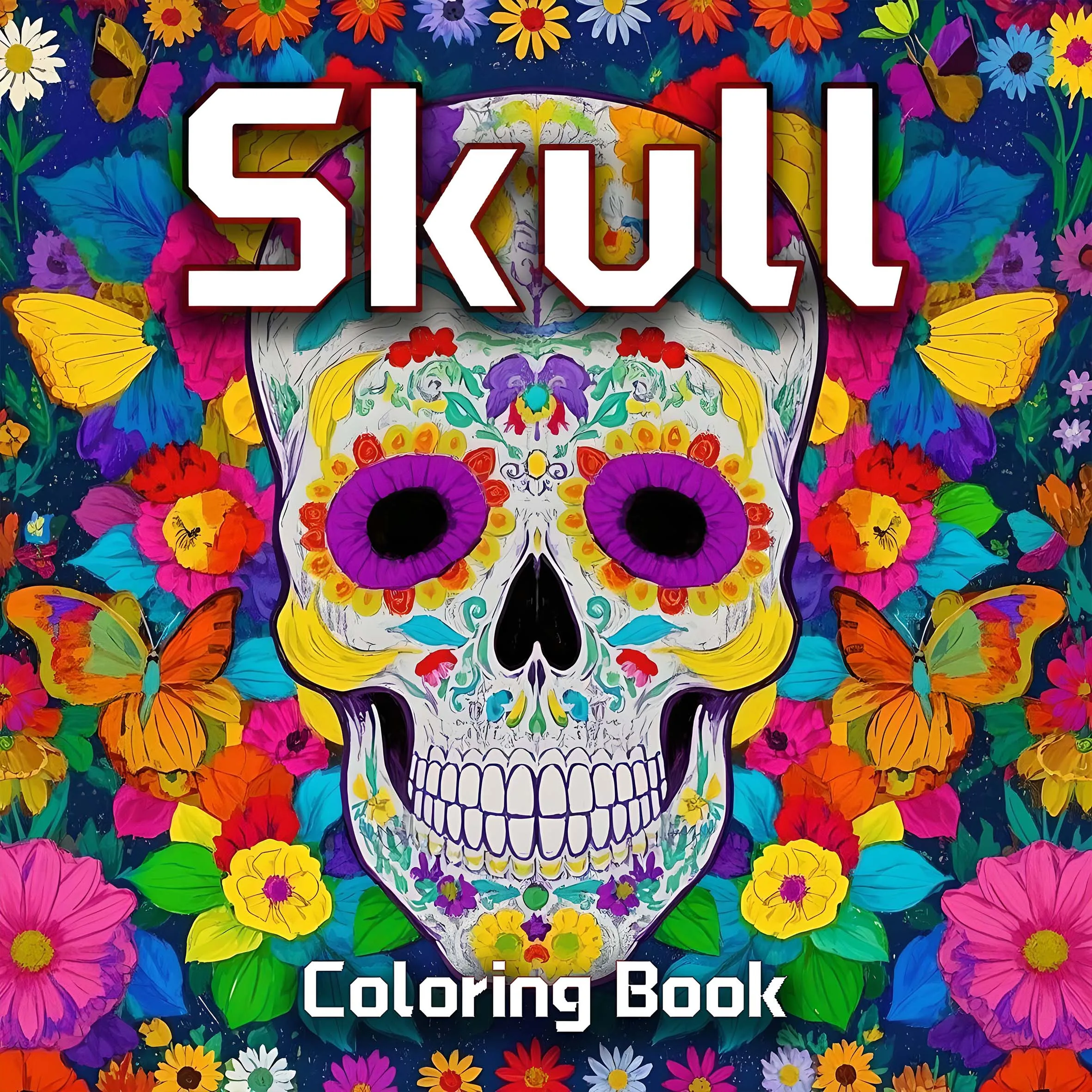 1pc Teen Graffiti Painting Drawing Skull Coloring Book, 24 Different Patterns, Stress Relief for Adults Birthday Gifts 2