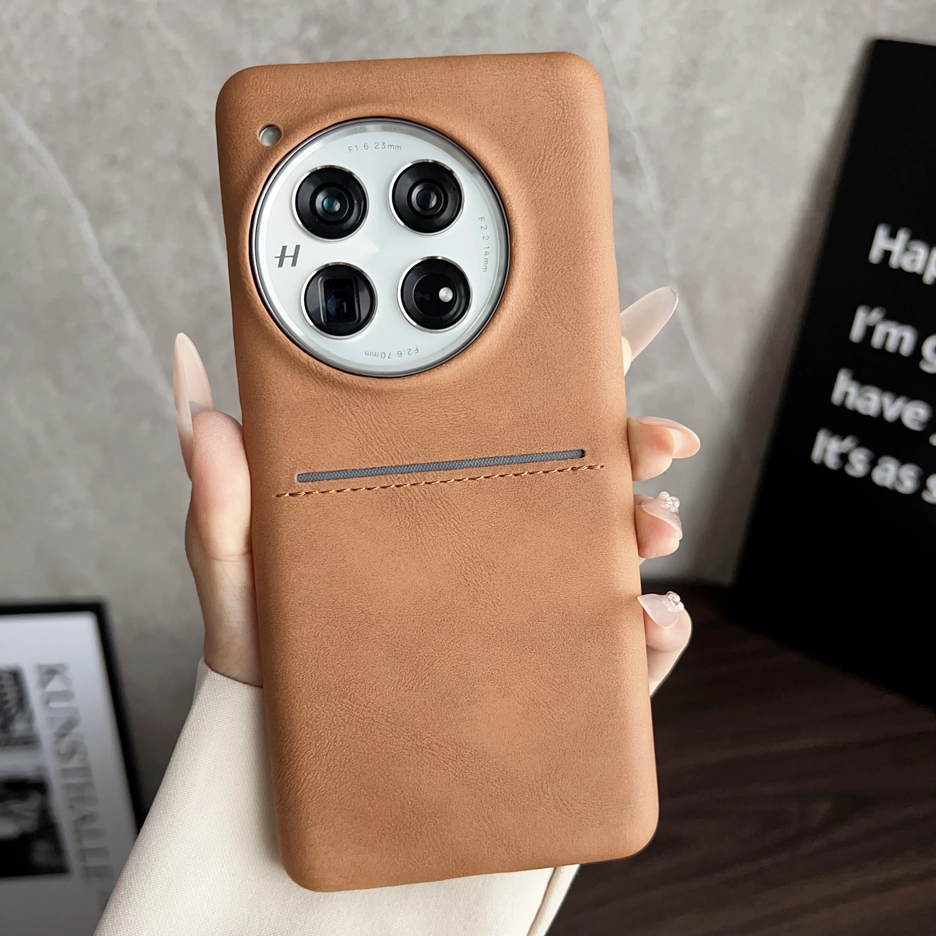 Retro Sheepskin Leather Card Pocket Case - Shockproof Matte Cover