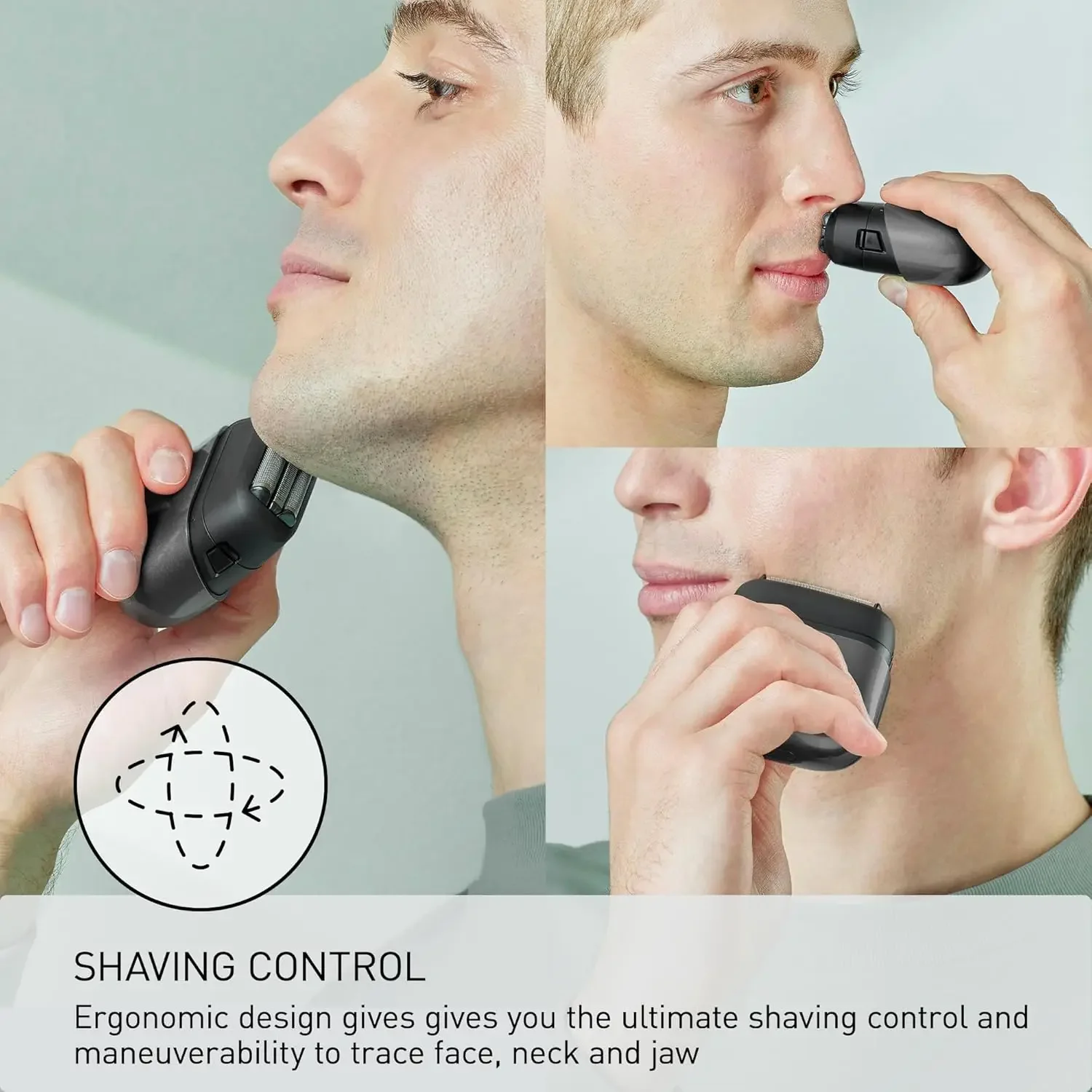 Portable Electric Razor with USB-C, 3-Blade Cutting and Beard Sensor ...