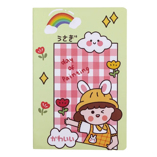 Aranyos Rajzfilm A5 Notebook Kawaii Bunny Bear Daily Weekly Planner Note Book Time Szervező Iskola - Image 5
