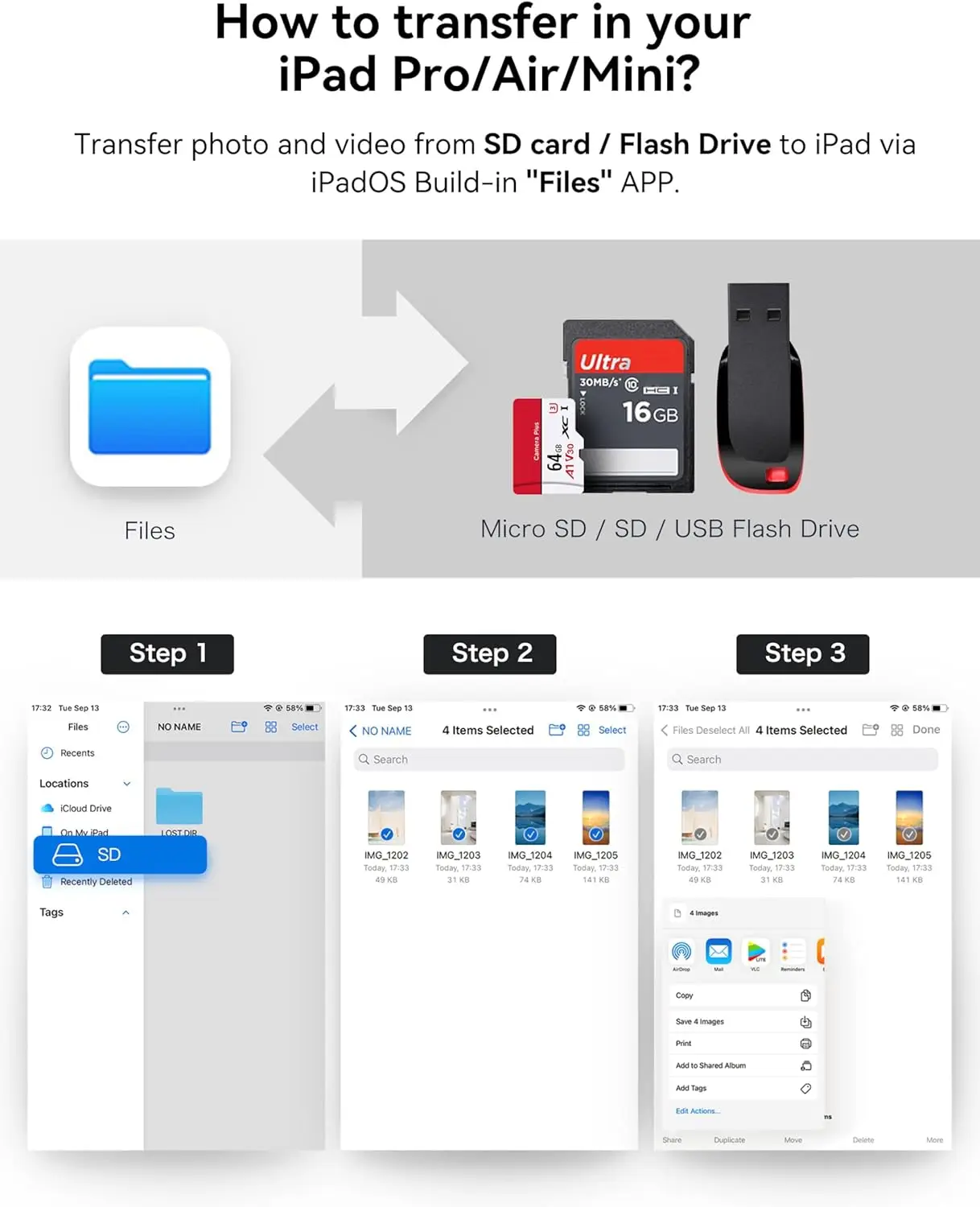محول بطاقة SD من USB C إلى SD مع منافذ SD MicroSD...