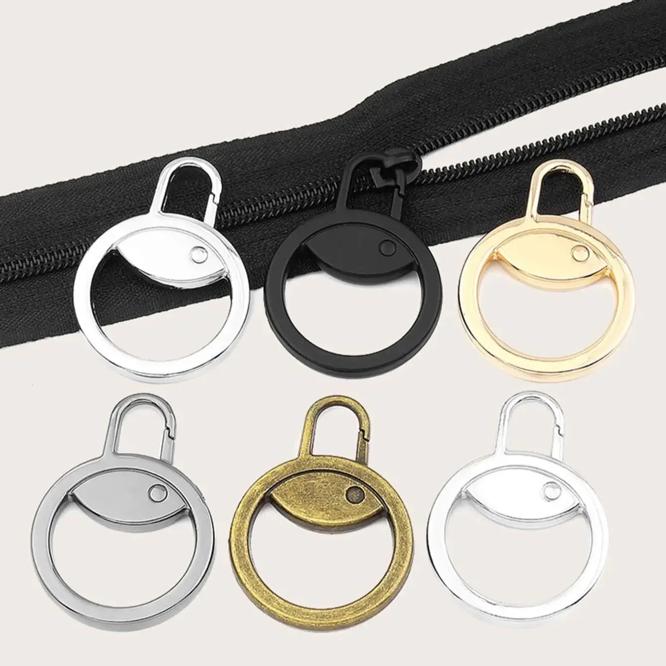 1pc-detachable zipper-easy to install, tool free, suitable for bags, jackets, shoes, and boots in random colors