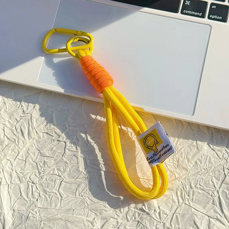 Hand Woven Umbrella Double Rope Nylon Rope Keychain Hiking Buckle for DIY Making Bag Pendant Keychain Charm