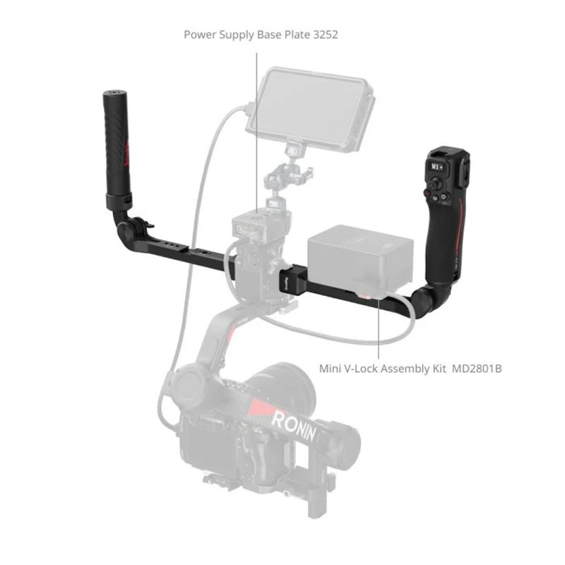 스몰리그 포커스 컨트롤 핸들 / DJI RS 2 / RS 3 Pro / RS 4 / RS 4 Pro 스테빌라이저용 듀얼 핸들 (녹화 조이스틱 조작용)