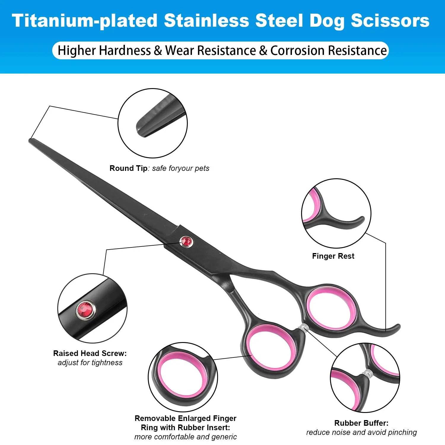 Pet Grooming Scissors Dog Hair Tool Set Professional Trimming Scissors Bent Teddy Haircutting Pet Supplies
