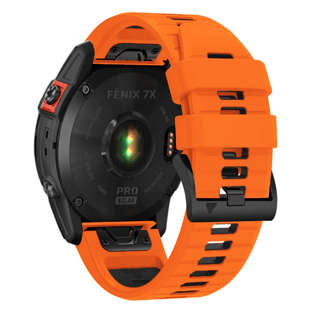 Two-Tone Silicone Strap with Nylon Band Bracelet, QuickFit 22mm/26mm