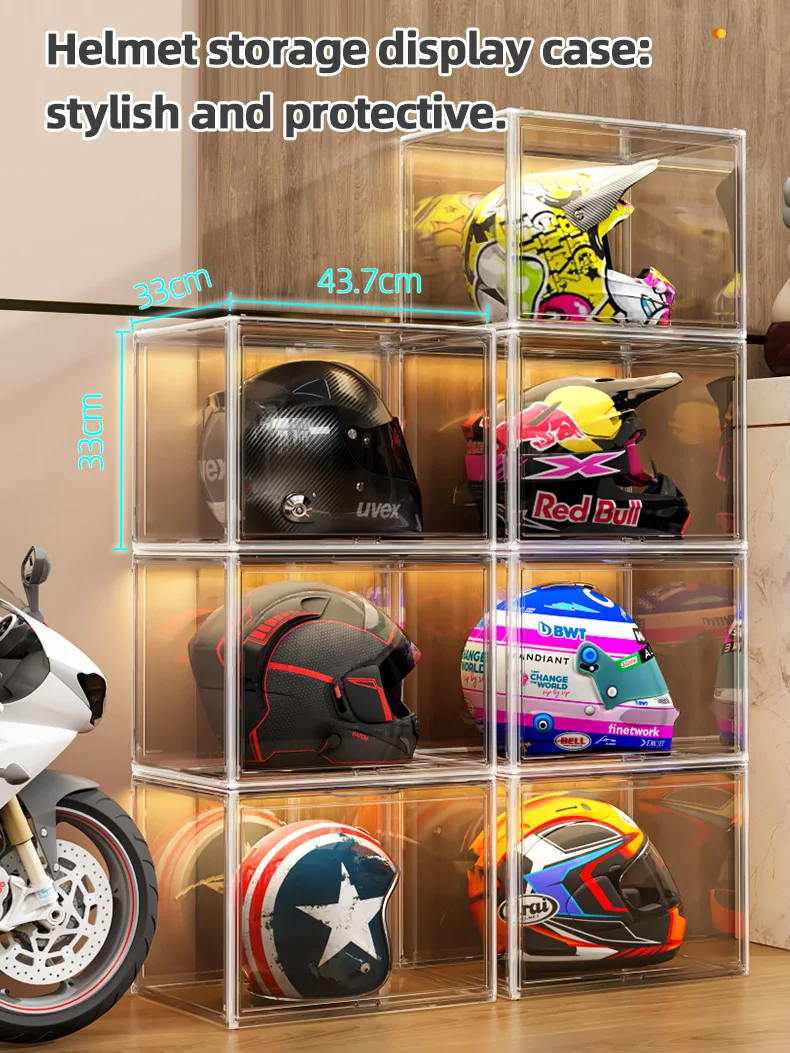 Super Big Transparent Storage box Blind Box Showcase for fingures organizes Acrylic Box helmet book showcase display dustproof 2