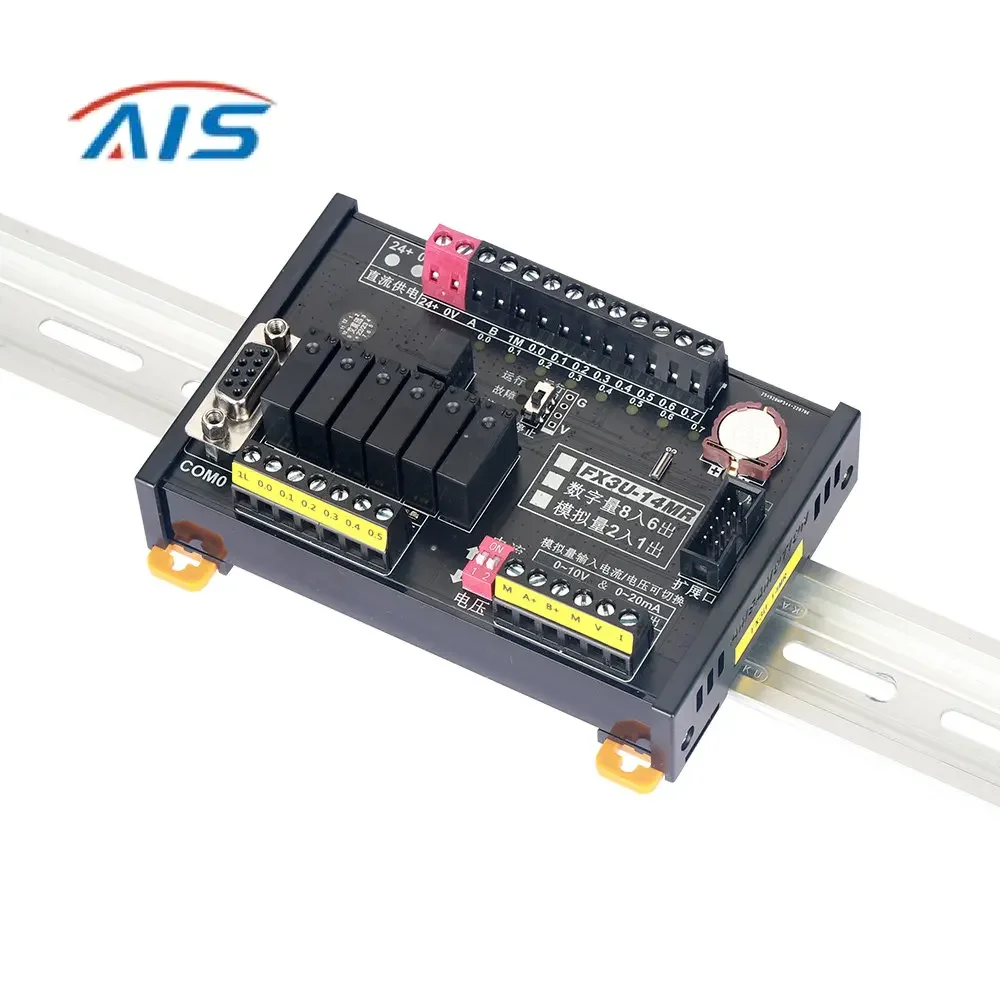 FX3U-14MR 교체용 아날로그 출력 입력 릴레이 타입, MELSEC PLC 2AI/1AO 8DI/6DO MODBUS, 미쓰비시용