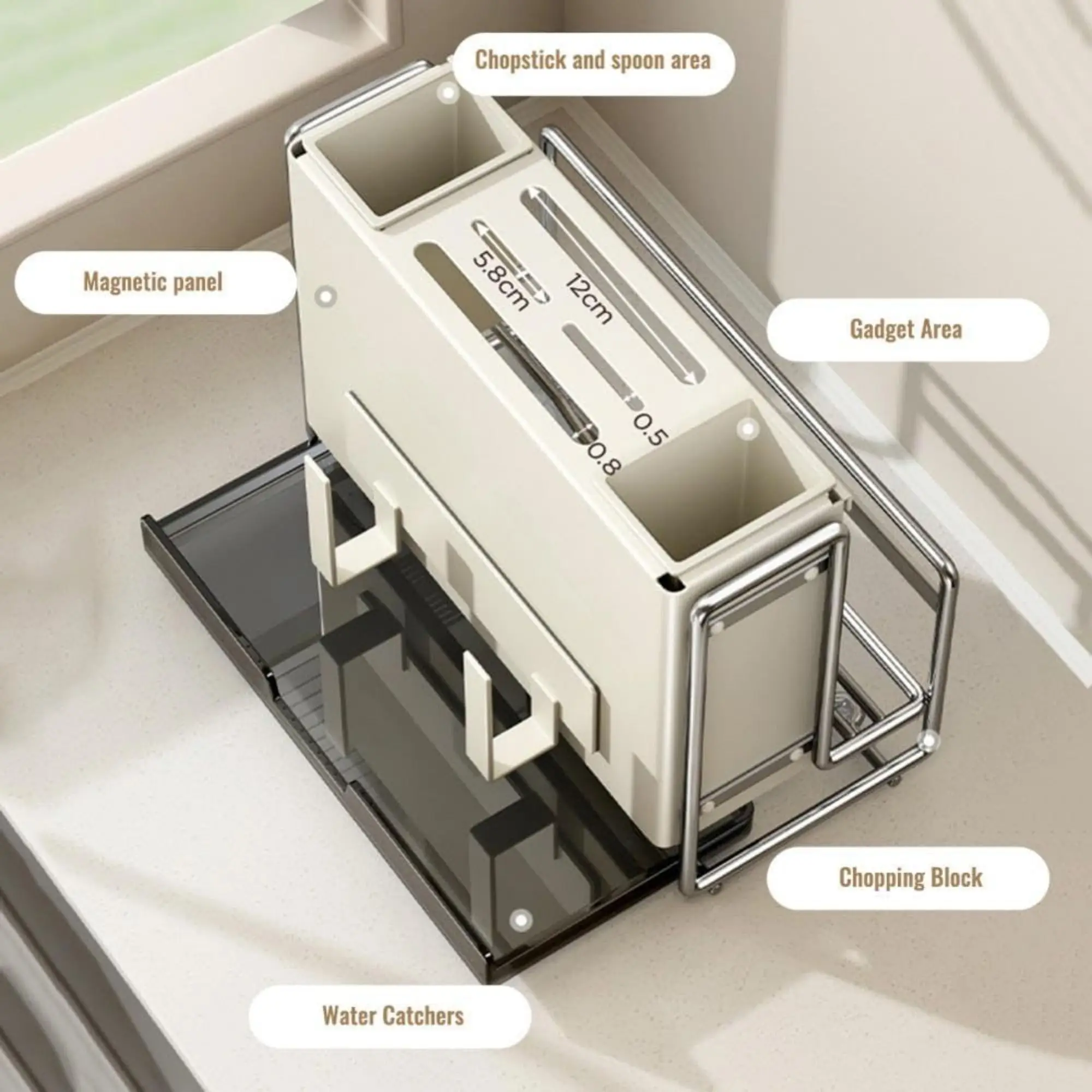 Knife holder universal storage rack magnetic chopstick cage cutting board cutting board knife storage rack 4