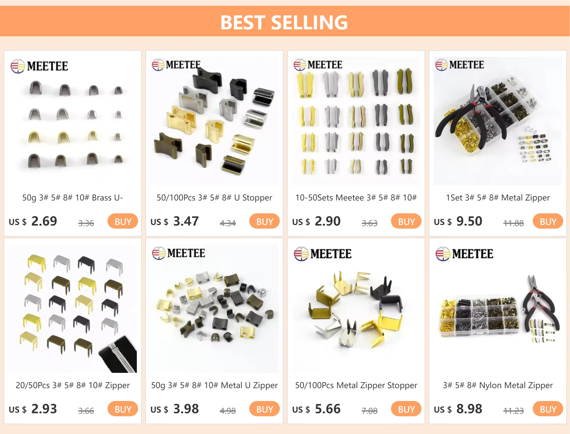 20-100 Stück 3 # 5 # 8 # 10 # Reißverschluss-Stopper für Nylon-Reißverschlüsse Rutschfester Metall-Reißverschluss-Endclip Kleidungs-Reißverschluss-Endkappe Reparatur-Clip – Detail 1