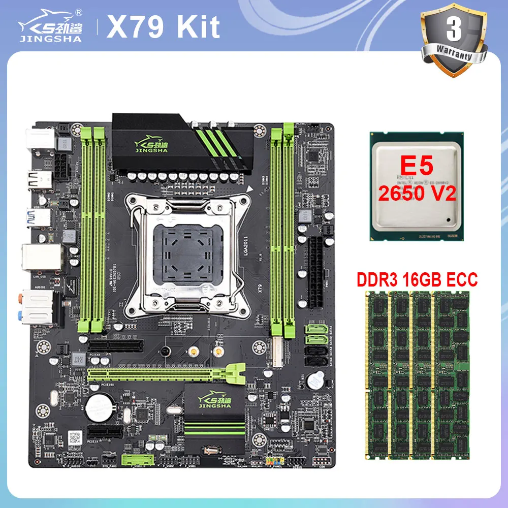 JINGSHA X79 Motherboard processor and memory kit xeon E5 2650 V2 16GB