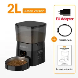 Smart Control Automatic Pet Feeder with Button Access - - 2L (With EU Plug)