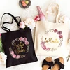 Spanish Woman Single Farewell Bachelorette Hen Party Canvas Tote Bags Team Bride Squad Shopping Bag Bridal Wedding Shoulder Bag 1