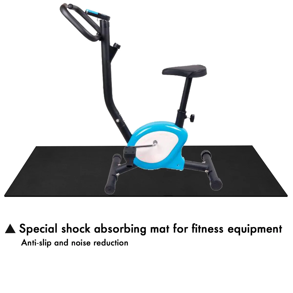 150x75x0.4CM Exercise Mat Gym Fitness Equipment for Treadmill Bike Protect Floor Mat Running Machine Shock Absorbing Pad Black 3