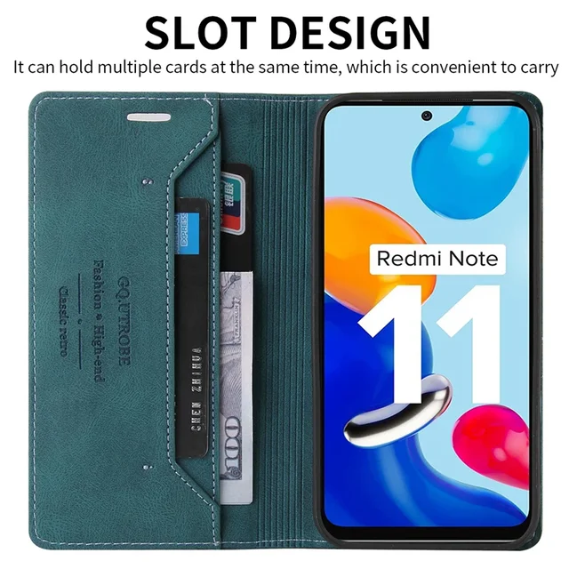 Wallet Anti Theft Brush Flip Leather Case for Xiaomi Redmi