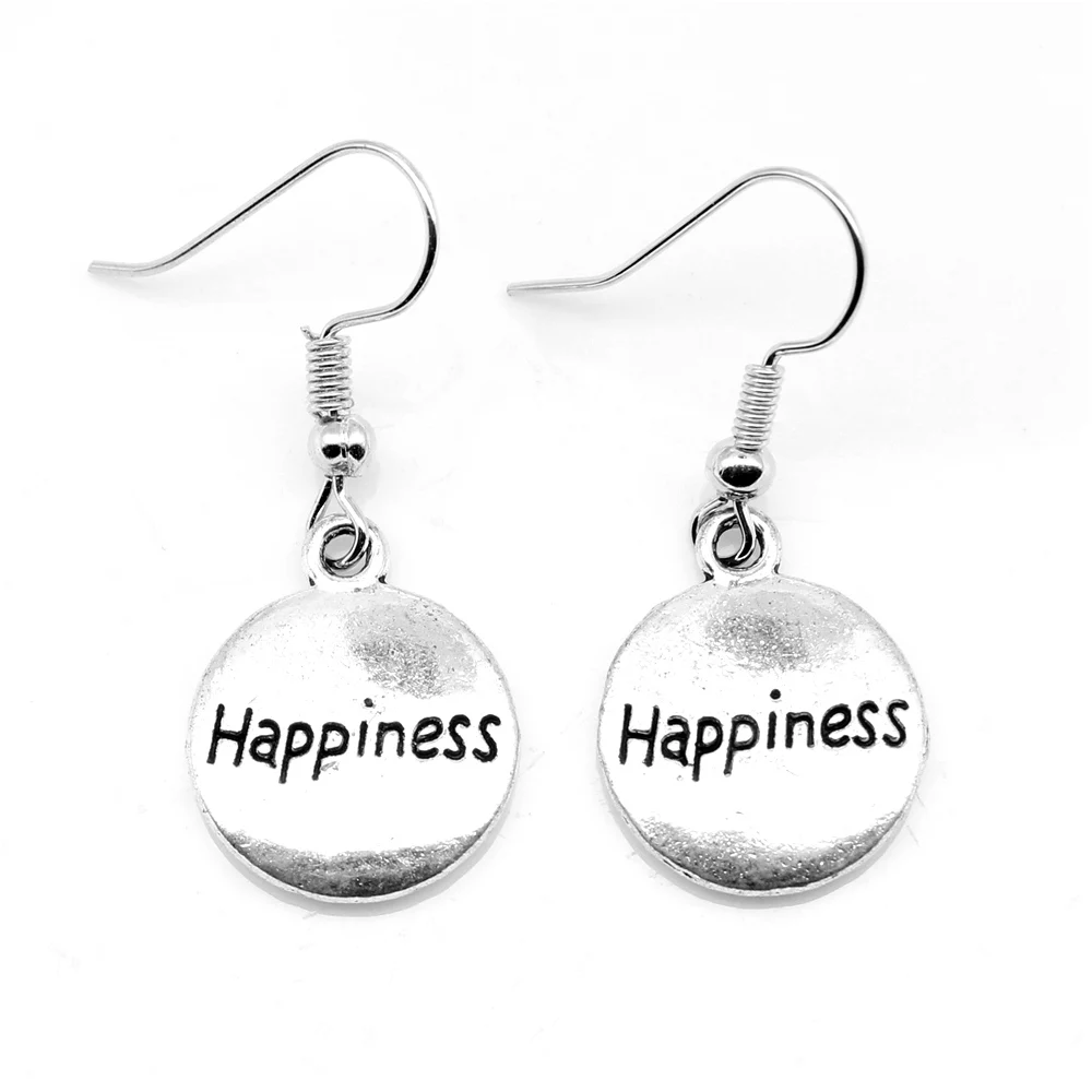 

1 Pair Happiness Round Word Sign Trendy Earing Party Jewelry 15x18mm