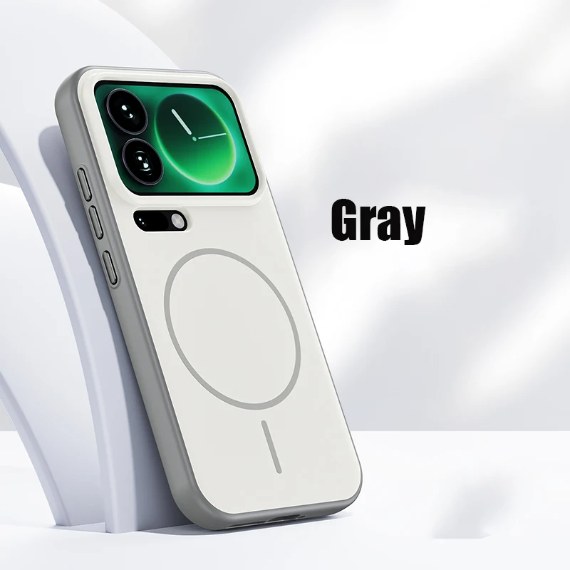 Solid Color Matte Skin Feel Shockproof Phone Case with MagSafe-Compatible Wireless Charging