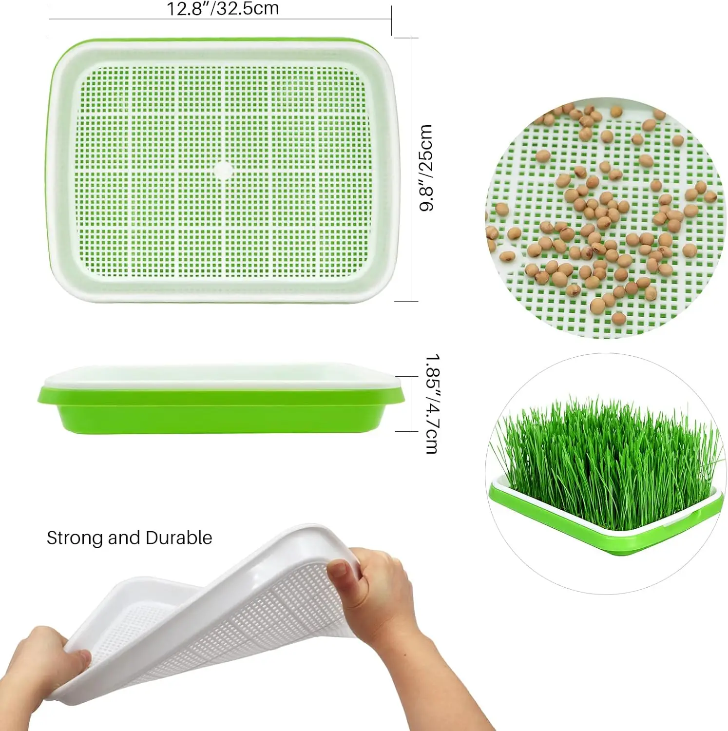 Hydroponic Germination Tray Microgreens Sprouter Tray Hydroponic Sprouting Horticultural Systems Garden Nursery Potted