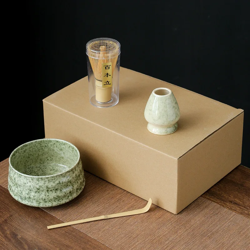 Set Matcha Completo In Ceramica E Bambù – 7 Pezzi Per Cerimonia Del Tè