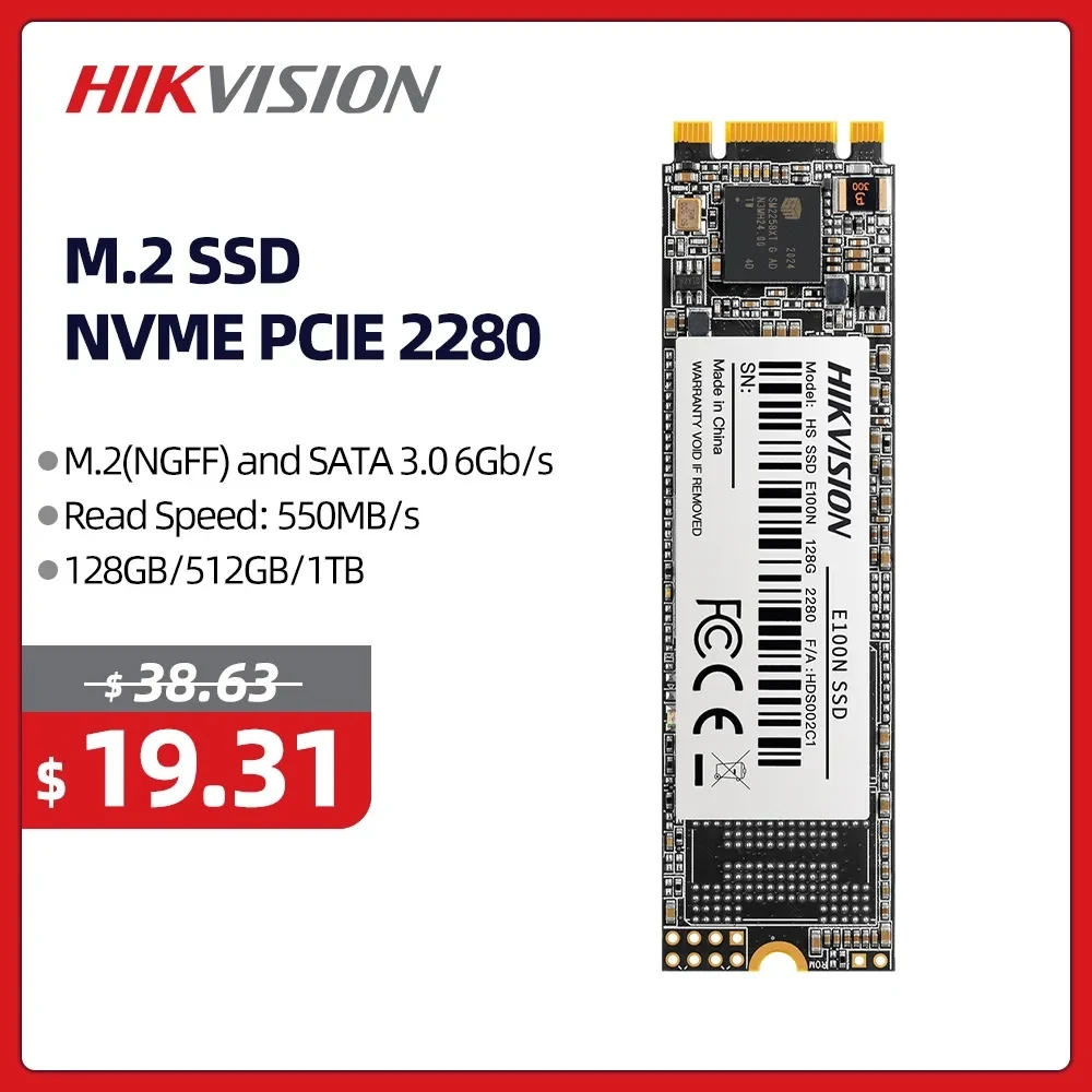 Hikvision E100N M2 Ssd 1Tb 256Gb 512Gb 128Gb M.2 2280 Protocollo Sata Iii Unità A Stato Solido Interna Per Unità Ssd Desktop Portatile