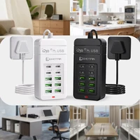 EU UK US Plug Multiple Rapide USB Charger Power Adapter 1.2m Extension Cord 6 USB-A 4 USB-C Portable For Mobile Phone USB Socket 6