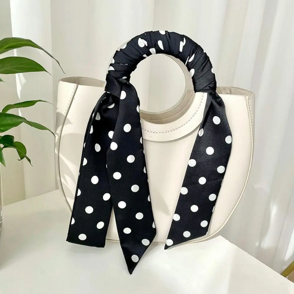 Mode Band Polka Dot Schal Retro Dünne Schal Stirnband Gedruckt Koreanischen Stil Lange Schals Kleid Dekor – Detail 3