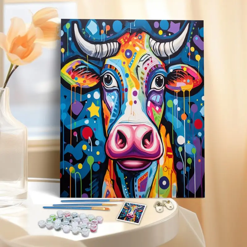 Description Picture 3 of itemSDOYUNO 40x50cm Painting By Numbers For Adults Kits Cartoon Cow Drawing By Numbers Acrylic Paint Diy Crafts Home Decors