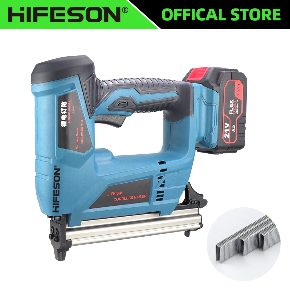 HIFESON F30/422 Wireless Electric Nailer Rechargeble Nail Gun Stapler